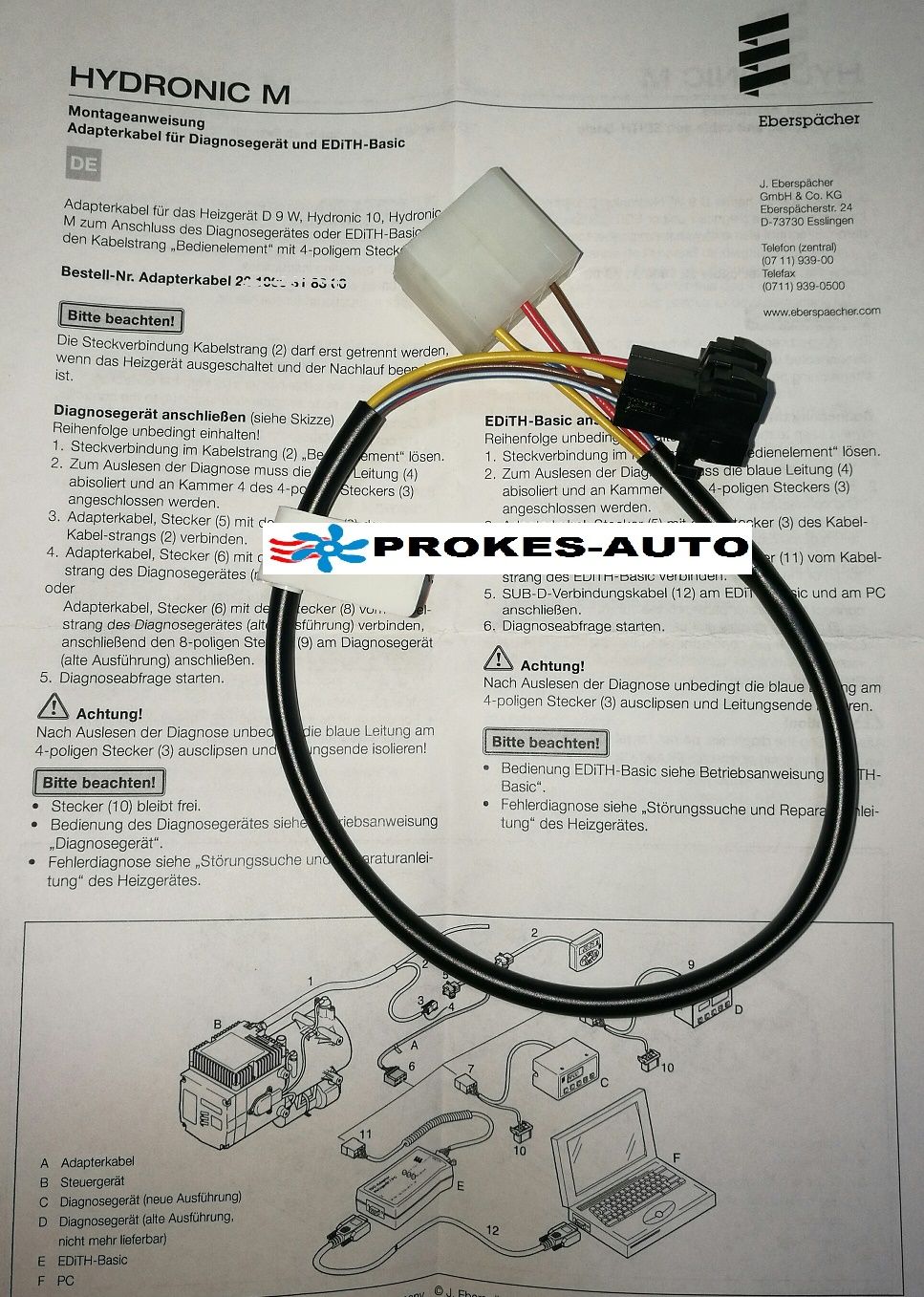 Eberspacher diagnostic cable Hydronic 10 / D9W 221000318300 Eberspächer