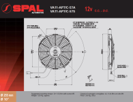 Fan SPAL universal push 12V diameter 255mm 10 blades VA11-AP7/C-57S / OEM 3MTV078 - 413137 - 540059800 - 540059801 - 540059803 - 781157 - 781187 Carrier
