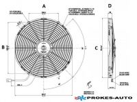 Fan SPAL universal push 12V diameter 385mm 10 blades VA18-AP10/C-41S