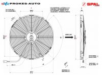 Fan SPAL universal 24V suction diameter 385mm 10 blades VA18-BP10/C-41A