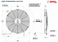 Fan SPAL universal suction 24V diameter 330mm VA13-BP9/C-35A