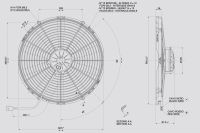 SPAL fan universal suction diameter 385 mm, 12V / VA18-AP70/LL-86A