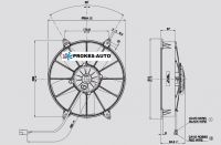 SPAL universal suction fan, diameter 280mm, 5 blades, 12V / VA03-AP70/LL-37A