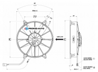 SPAL universal pressure fan, diameter 280 mm, 5 blades, 12V / VA03-AP70/LL-37S