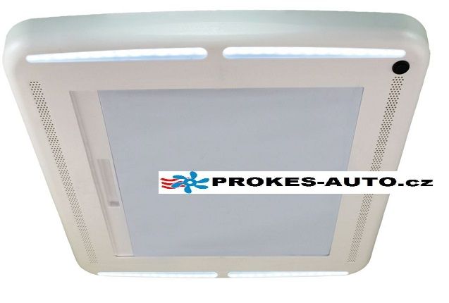 Blackout blind with frame for MaxxFan Deluxe roof fans with LED lighting Maxfan AIRXCEL