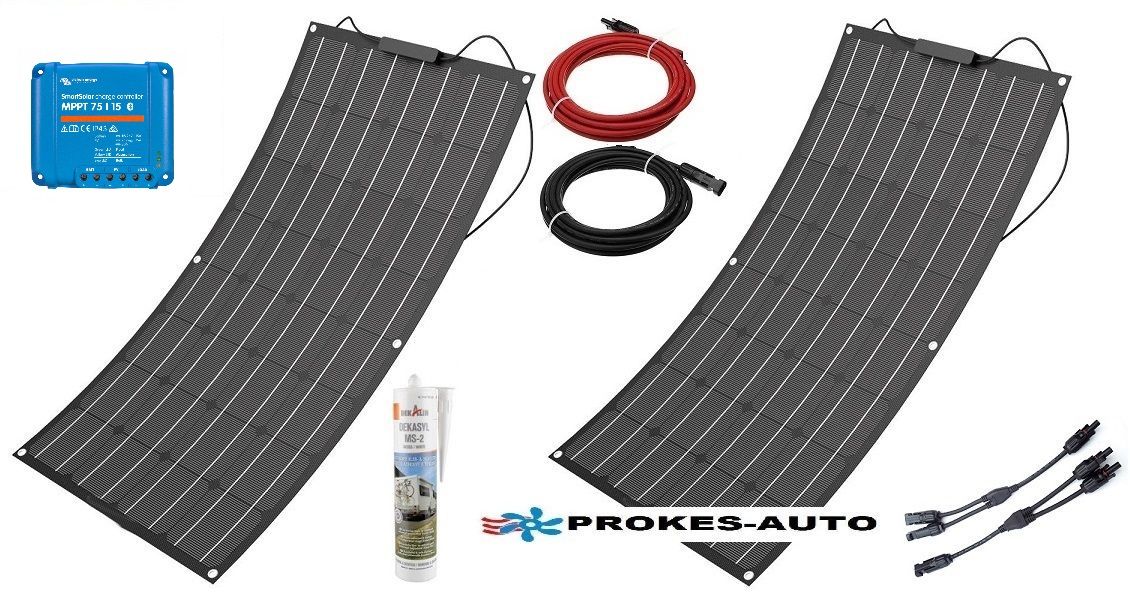 ETFE Flexible solar panel 200W / 12/24V incl. controller with bluetooth connection Victron Energy 75/15A SUNSOLAR