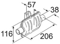 Exhaust silencer diameter for INOX 38 mm 19562 / 1320840 A Webasto