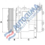 Compressor 24V Sanden SD7H15 7872, 8016 / OEM 42536910 / 50191 / IT50191
